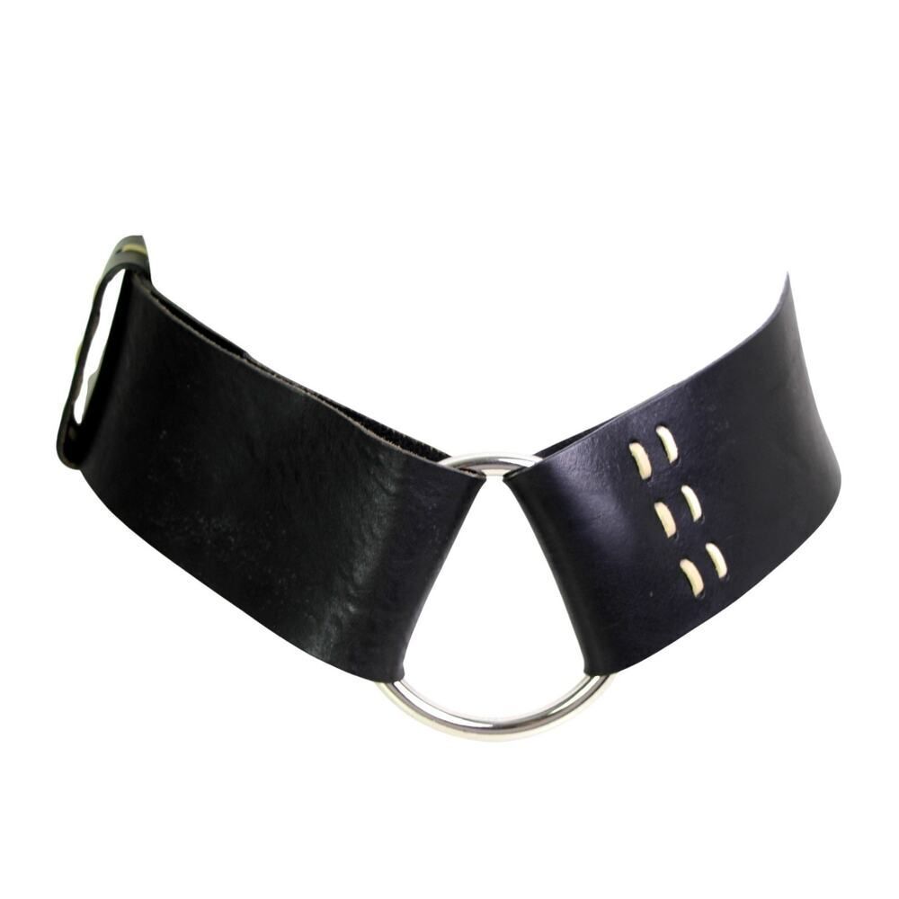 DARK BROWN GENUINE LEATHER 2 3/4"Wd CORSET CASUAL DRESS WOMEN'S BELT Sz M (57M